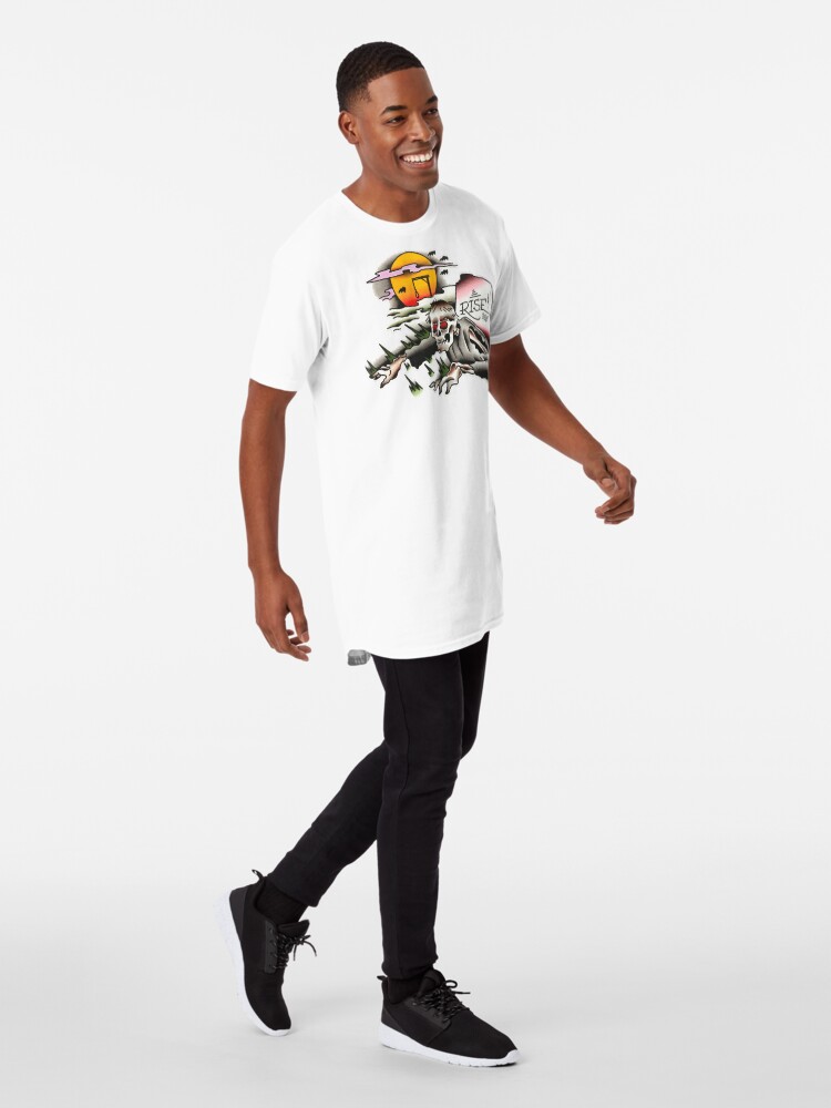 Alternate view of Traditional Rising Zombie Tattoo Design Long T-Shirt