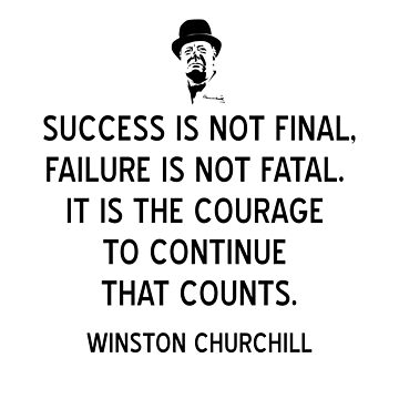 Artwork thumbnail, Winston Churchill Quote on Courage and Success by jutulen