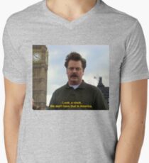 Ron Swanson Hates Europe Men's V-Neck T-Shirt