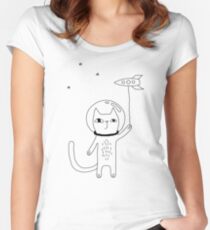 Space Cat Women's Fitted Scoop T-Shirt