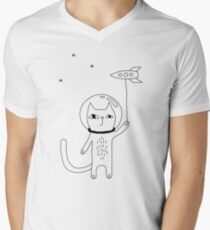 Space Cat Men's V-Neck T-Shirt