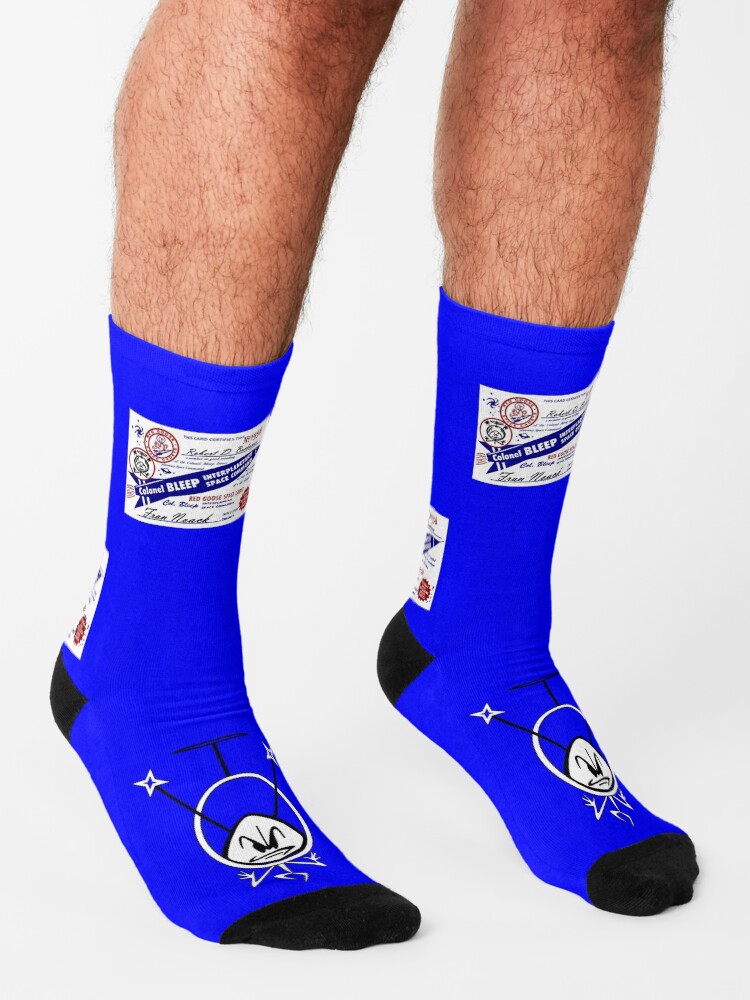 Alternate view of Colonel Bleep Interplanetary Space Command Membership Card Socks