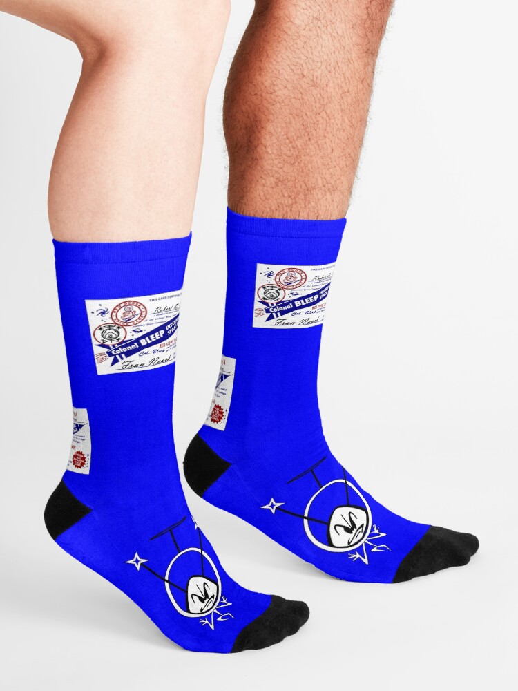 Alternate view of Colonel Bleep Interplanetary Space Command Membership Card Socks