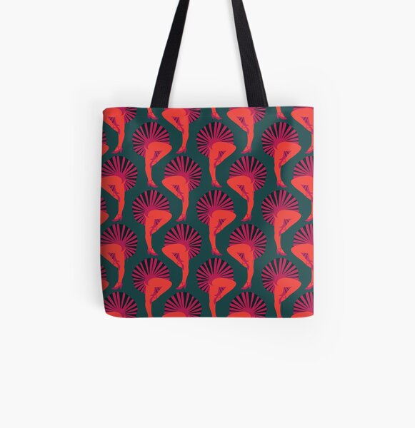 French Cancan Orange All Over Print Tote Bag