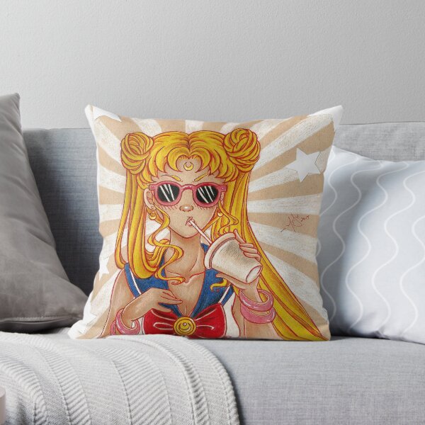 Hipster Moon Throw Pillow