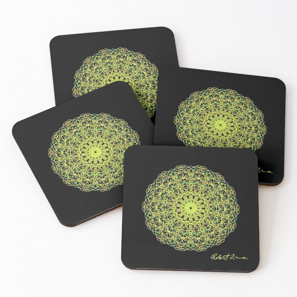 Yellow Healing Mandala 6001 Coasters (Set of 4)