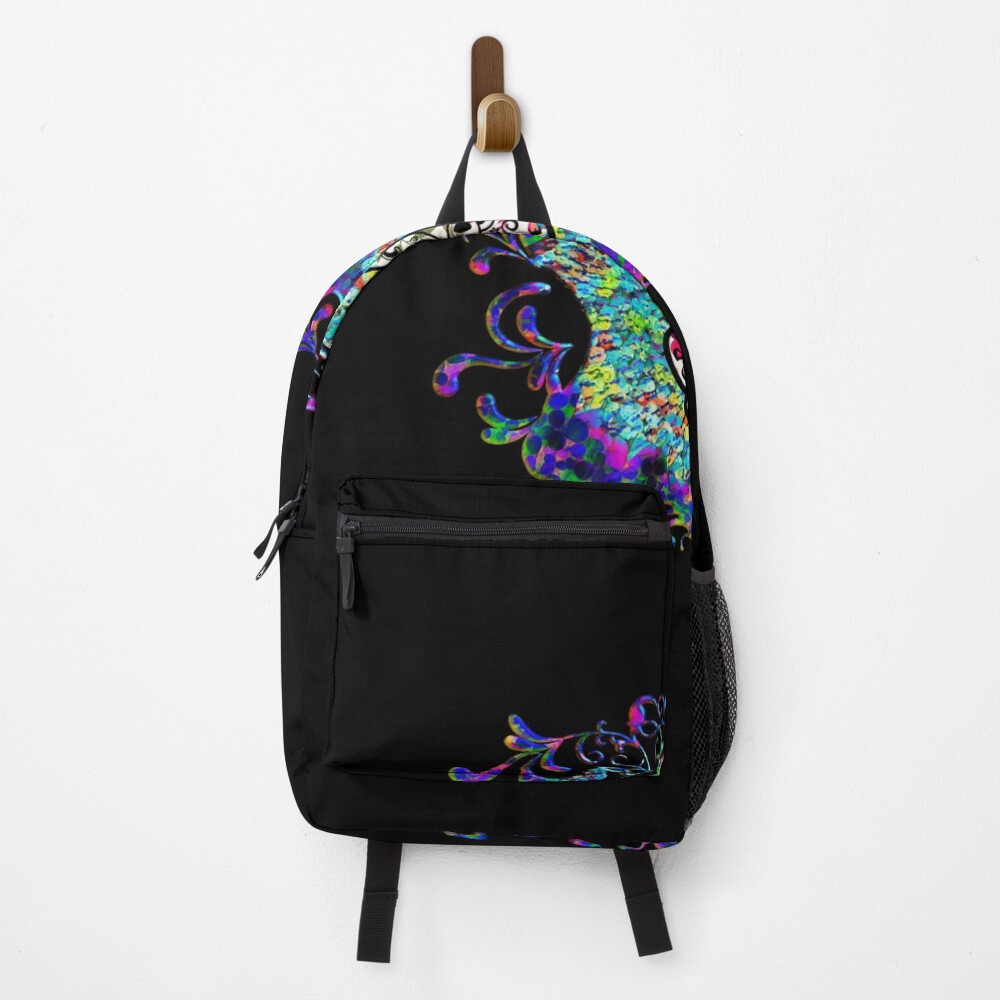 Peace Sign Emblem Abstract Retro Artwork on a backpack