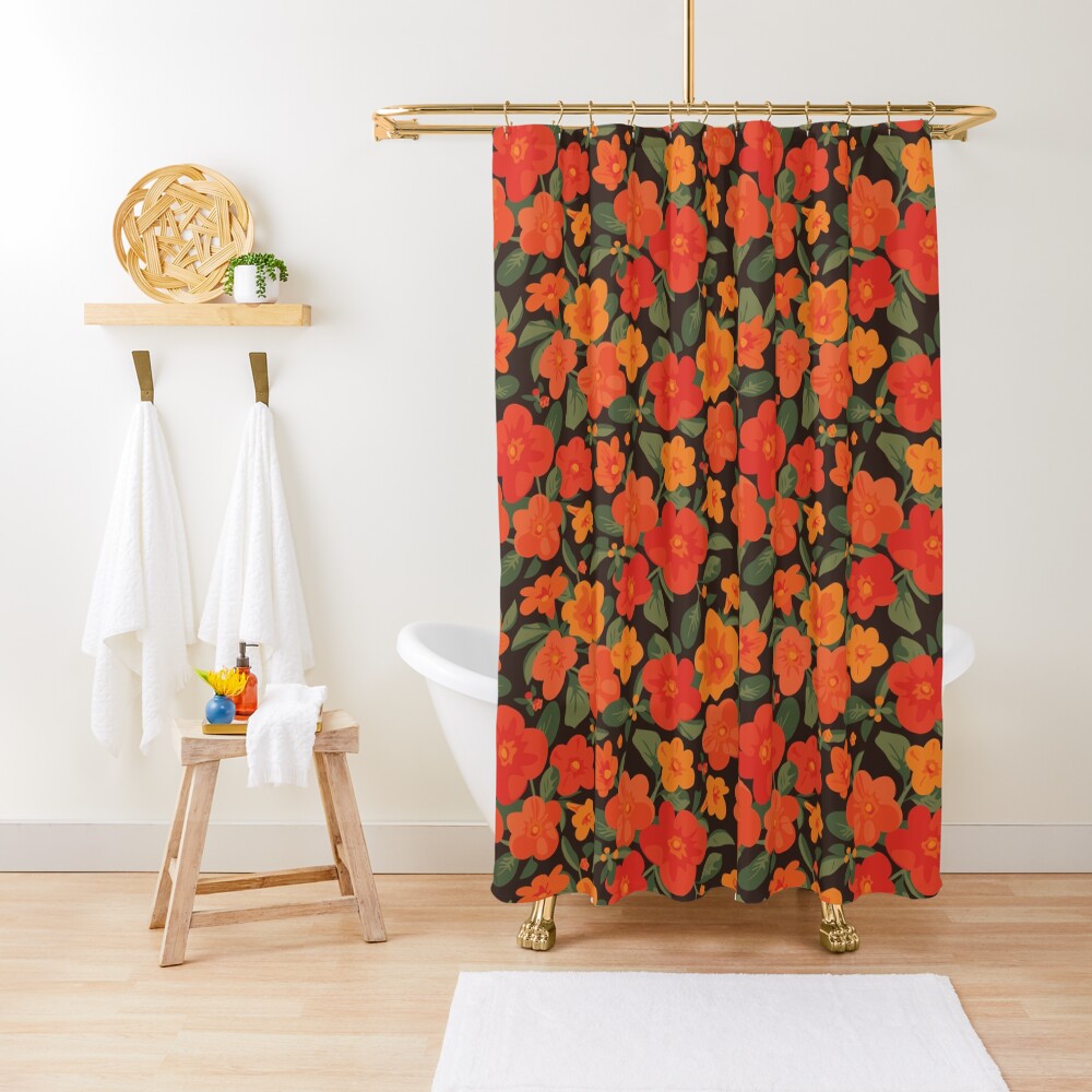 Marmalade Bush. Streptosolen jamesonii Pattern Shower Curtain