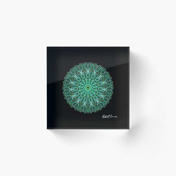 Green Healing mandala 2002 Acrylic Block