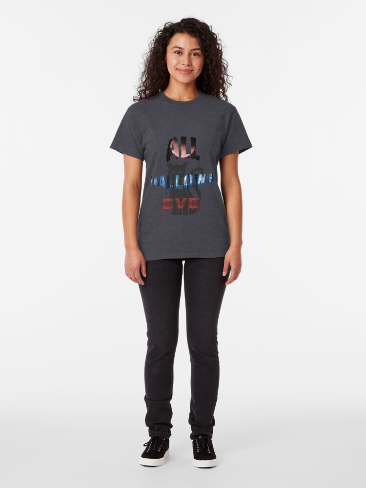 Alternate view of All Hallows Eve Halloween Cat Classic T-Shirt