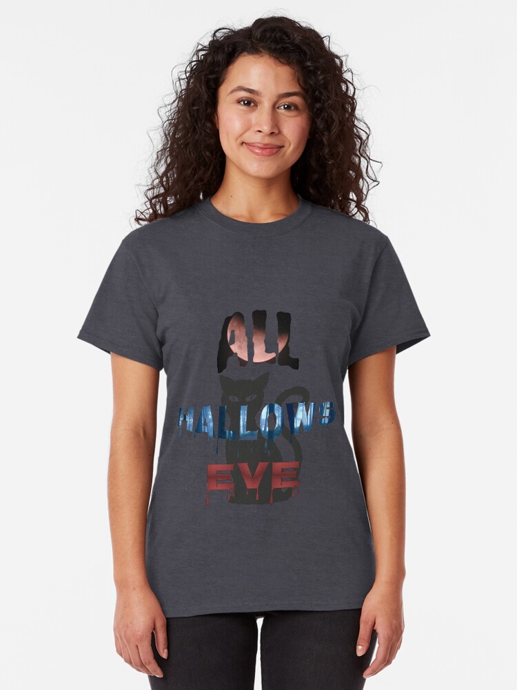 Alternate view of All Hallows Eve Halloween Cat Classic T-Shirt
