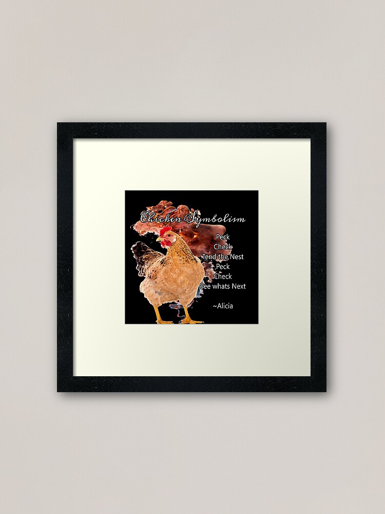 Alternate view of chicken Symbolism Totem Guide Framed Art Print