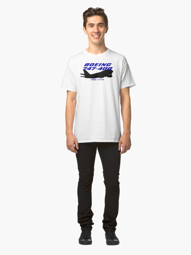 Alternate view of Boeing 747-400 28849 G-CIVO (Black) Classic T-Shirt