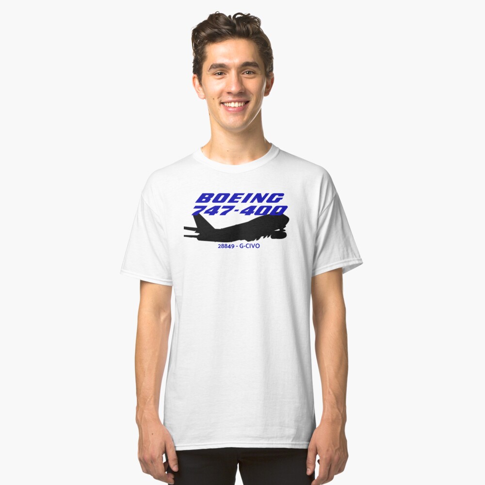 Boeing 747-400 28849 G-CIVO (Black) Classic T-Shirt