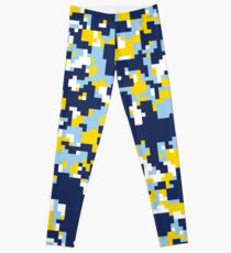 Blue & Yellow Camo Design Leggings