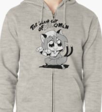 the black cat Zipped Hoodie