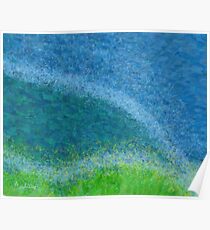 Dandelions in the Mower digital abstract painting Poster
