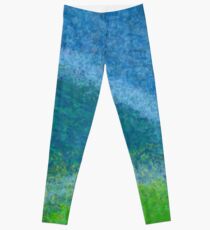 Dandelions in the Mower digital abstract painting Leggings