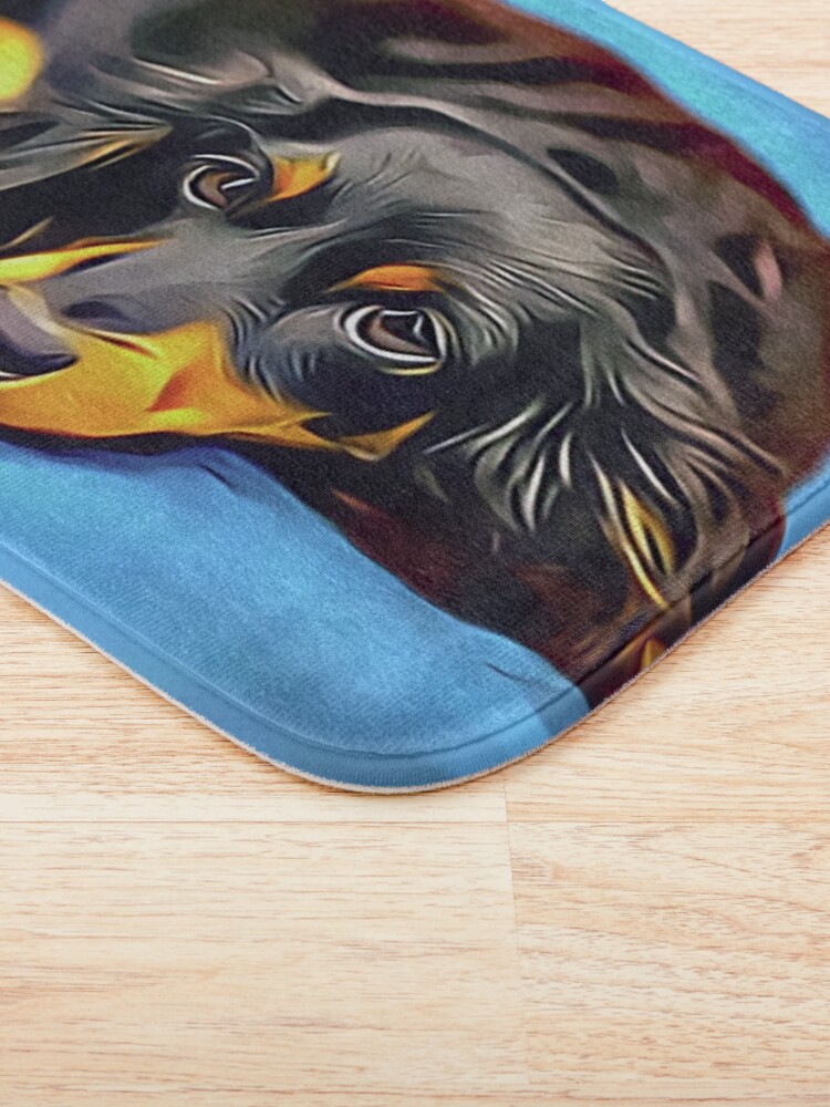 Alternate view of Sleepy Long Haired Brown Dachshund Bath Mat