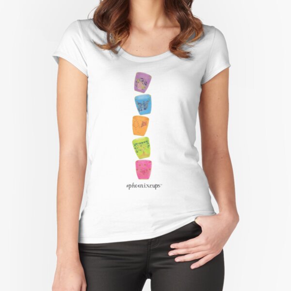 Phoenix Cups (Vertical - Black Text) Fitted Scoop T-Shirt