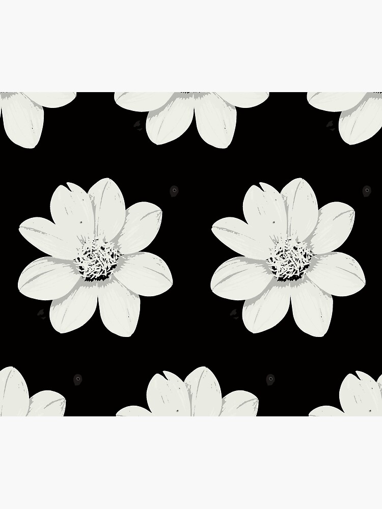 Weiß und Schwarz Blumen von RanitasArt