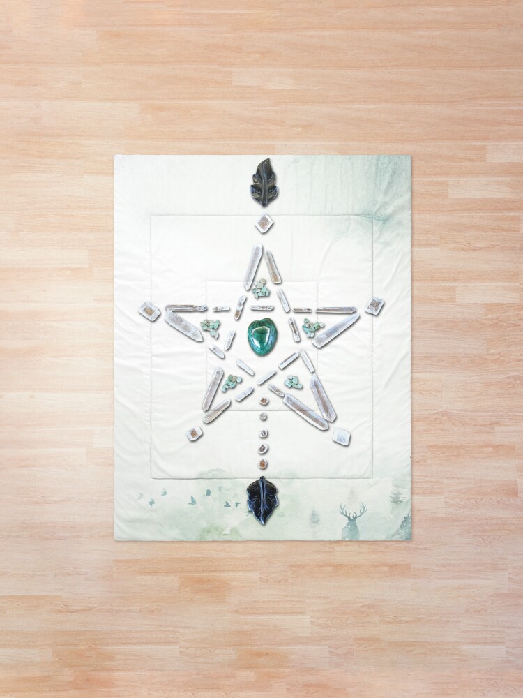 Alternate view of Malachite Crystal Grid - Natures Cycles Comforter