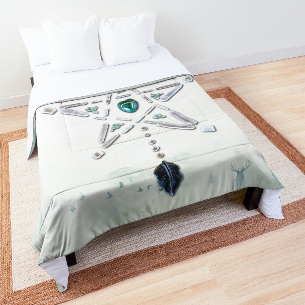 Malachite Crystal Grid - Natures Cycles Comforter