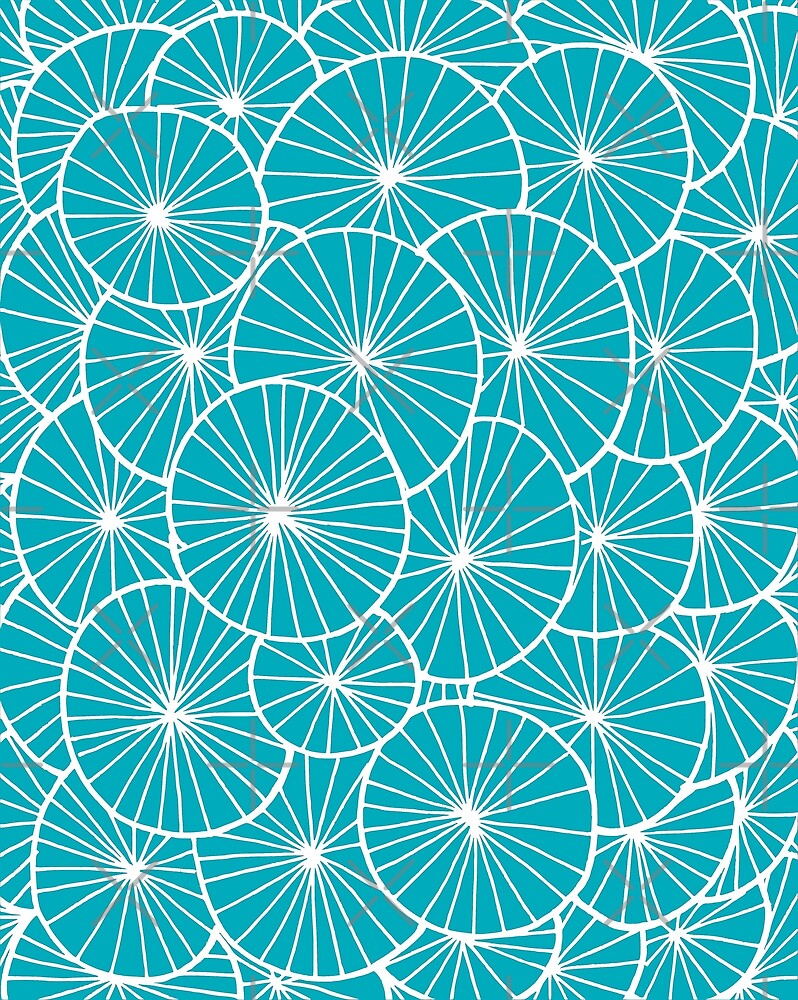 “Bicycle Wheel Pattern - Turquoise Background” by coloringiship | Redbubble