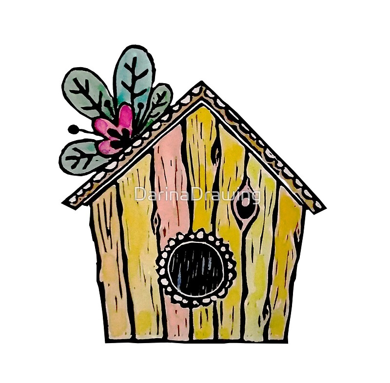 "A HOME WITH A FLOWER" by DarinaDrawing Redbubble