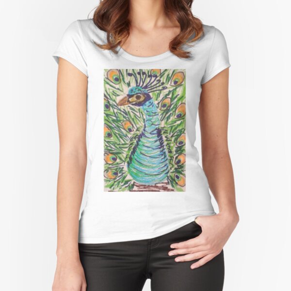 Peacock Fitted Scoop T-Shirt