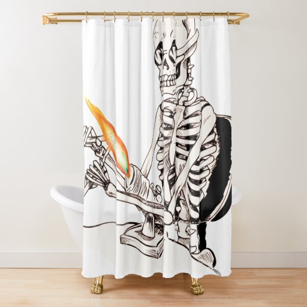 Skelly Flameworker Shower Curtain