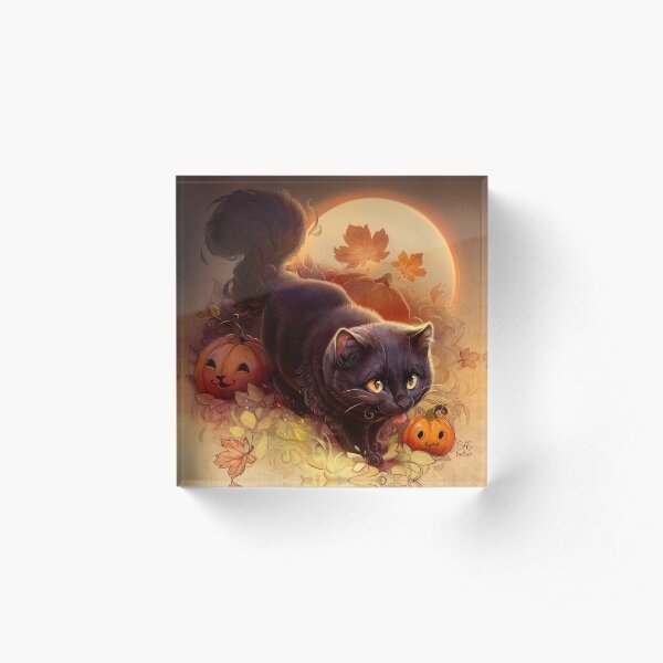 Halloween Kitty Acrylic Block