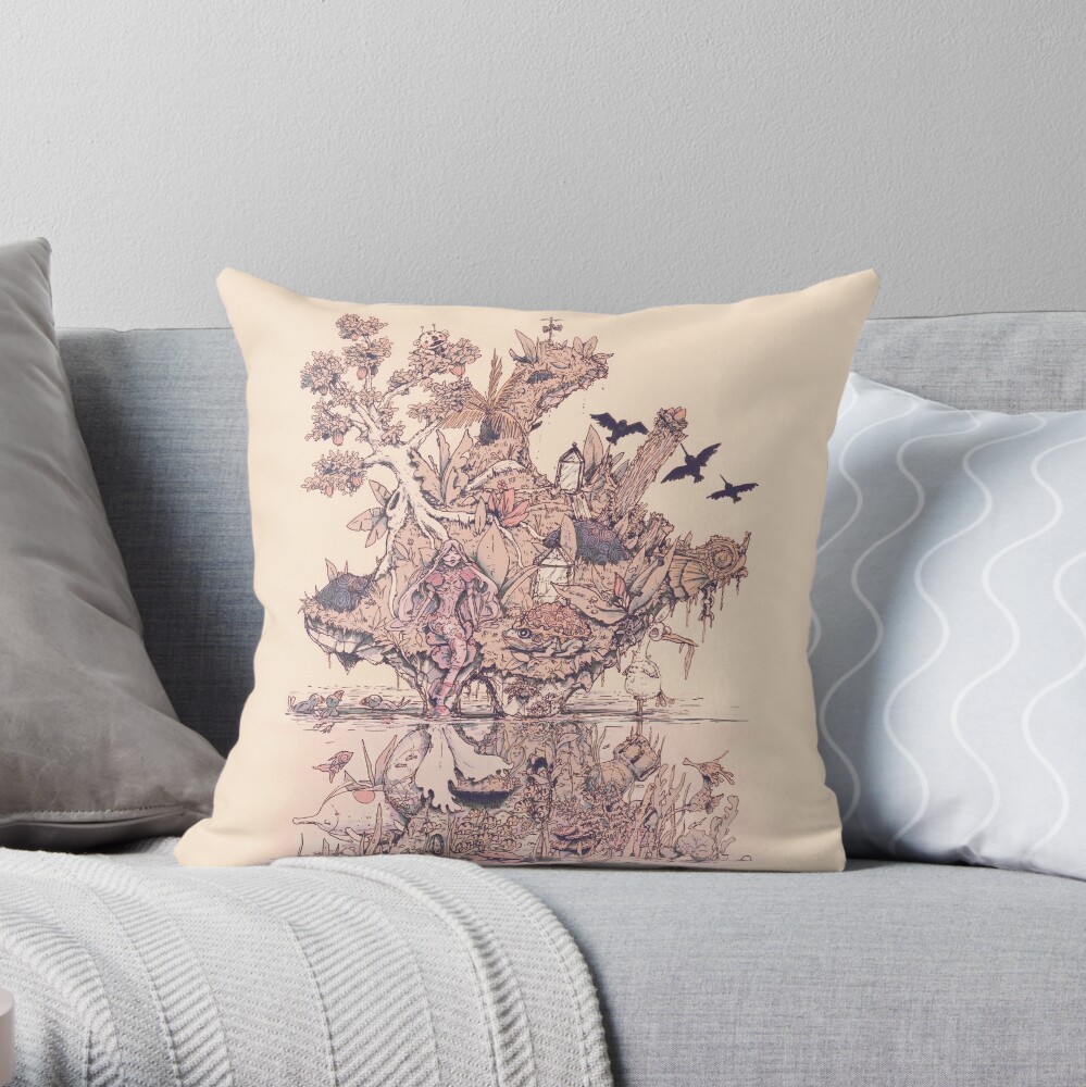 Fig Tree Island Throw Pillow