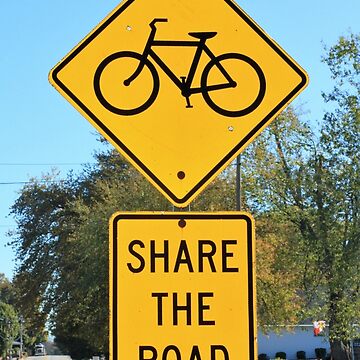 Bicycle & Pedestrian Crossing Ahead Road Signs Poster for Sale by  WHBPhotoArt