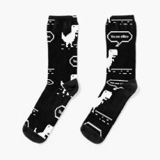 You are Offline Chrome Dinosaur 8 bit Dinosaur Chrome Developer Stickers T Shirts Christmas Gift Thanksgiving Gift Halloween Tech Geek Programming Nerd Funny Black Socks