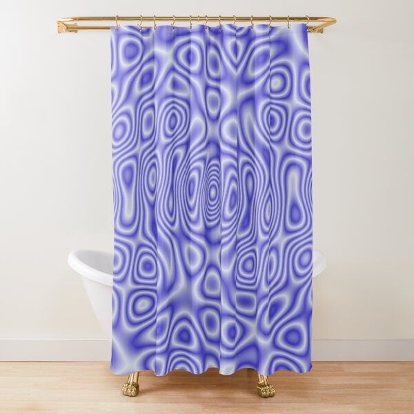 Blue Cosmic Liquid Pattern Shower Curtain