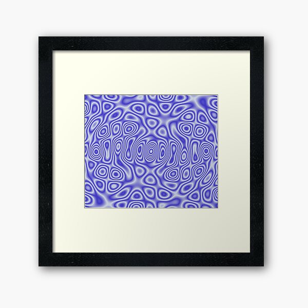 Blue Cosmic Liquid Pattern Framed Art Print