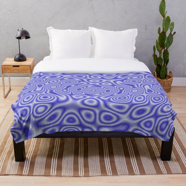 Blue Cosmic Liquid Pattern Throw Blanket