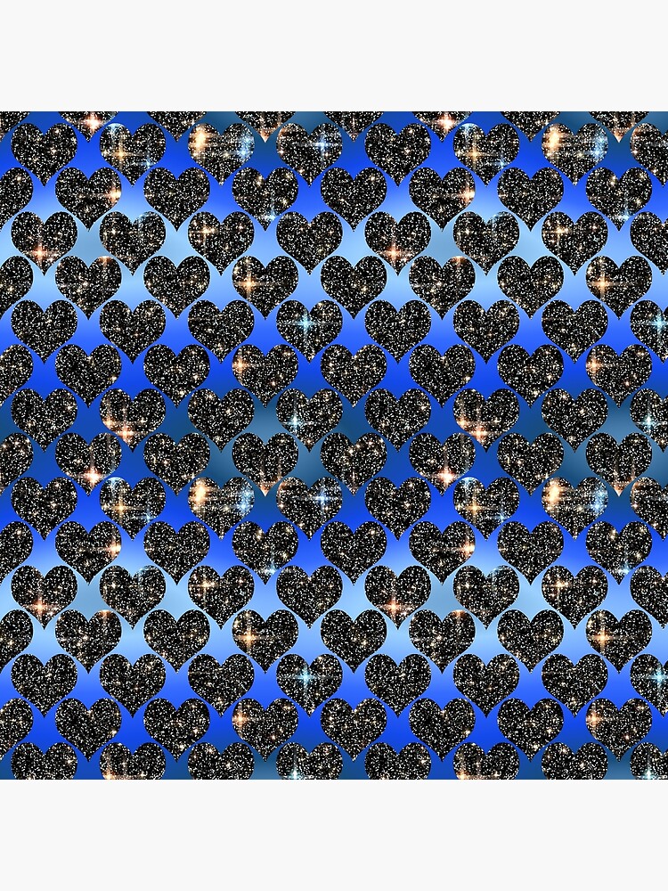 Starry hearts.Blue satin background. by starchim01