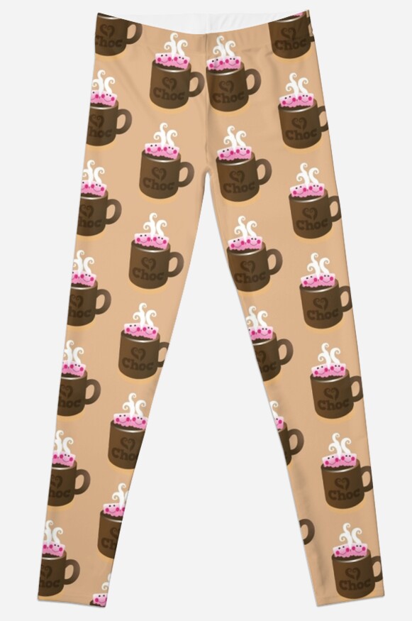 Hot Chocolate With Seriously Cutie Kawaii Marshamallows Leggings By Jazzydevil Redbubble