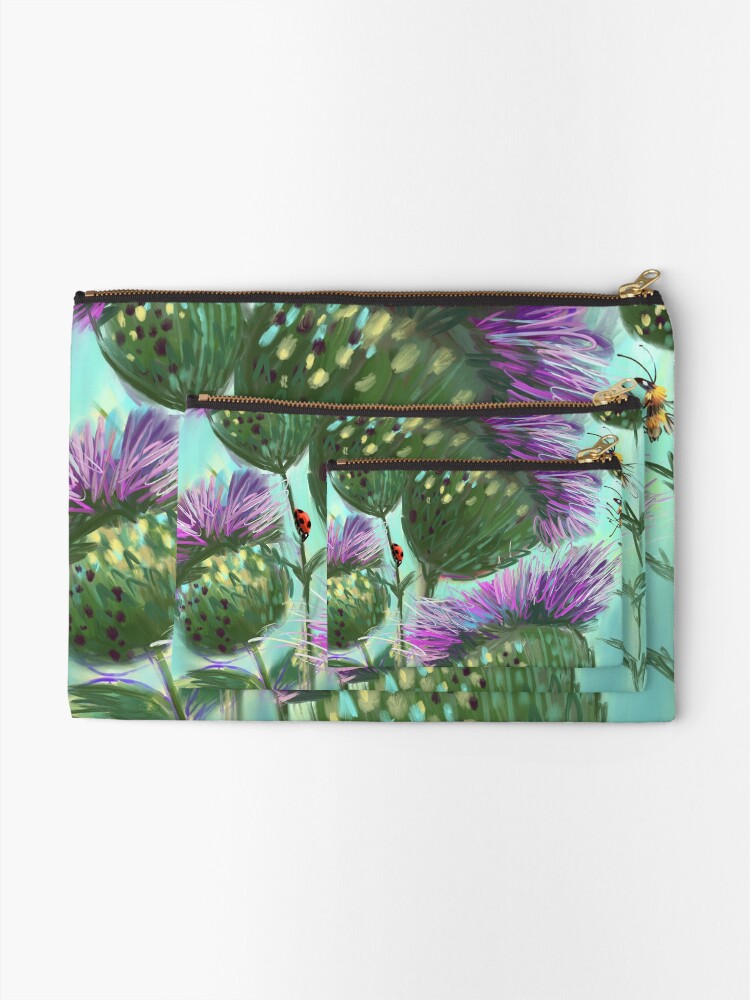 Alternate view of The Thistle Crowd Zipper Pouch