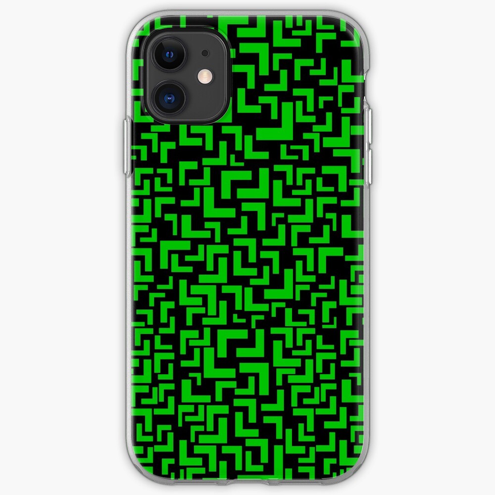 Glitches in the Void, Green iPhone Case & Cover