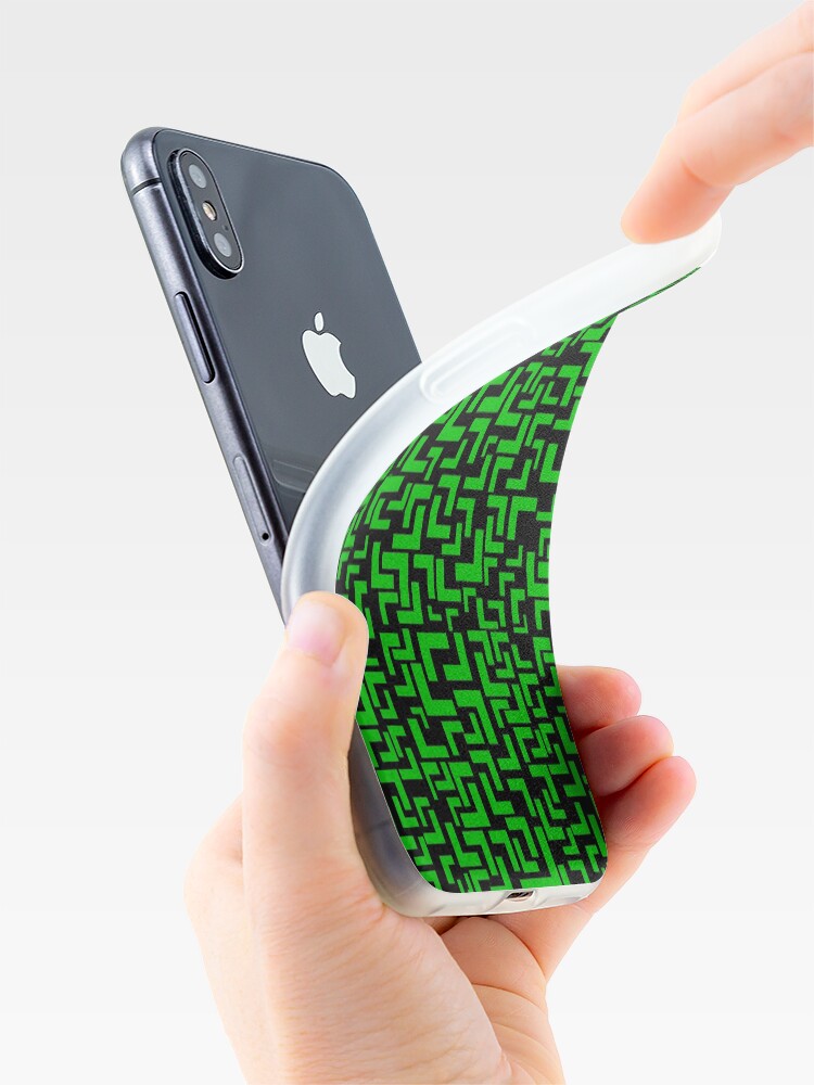 Alternate view of Glitches in the Void, Green iPhone Case & Cover