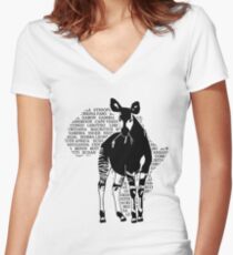 Okapi - Afrika Karte Shirt mit V-Ausschnitt