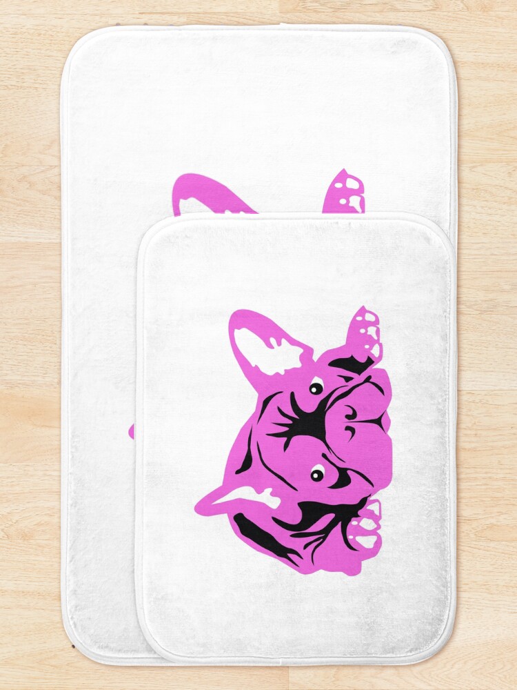 Alternative Ansicht von French Bulldog pink Badematte