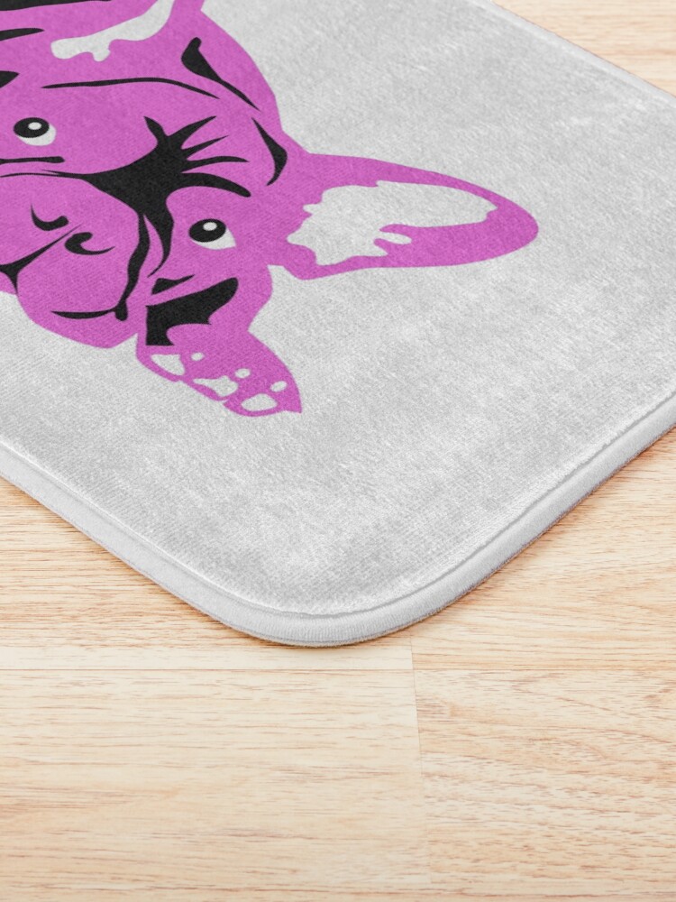 Alternative Ansicht von French Bulldog pink Badematte