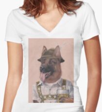 German Shepherd Women's Fitted V-Neck T-Shirt