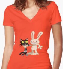 Sam & Max #03 Women's Fitted V-Neck T-Shirt