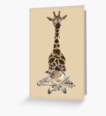 Meditating Giraffe Greeting Card