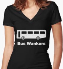 The Inbetweeners - Bus Wankers Women's Fitted V-Neck T-Shirt
